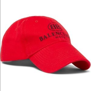 Balenciaga Red Baseball Cap Hat